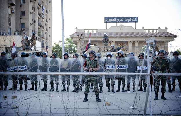 The army guard a building